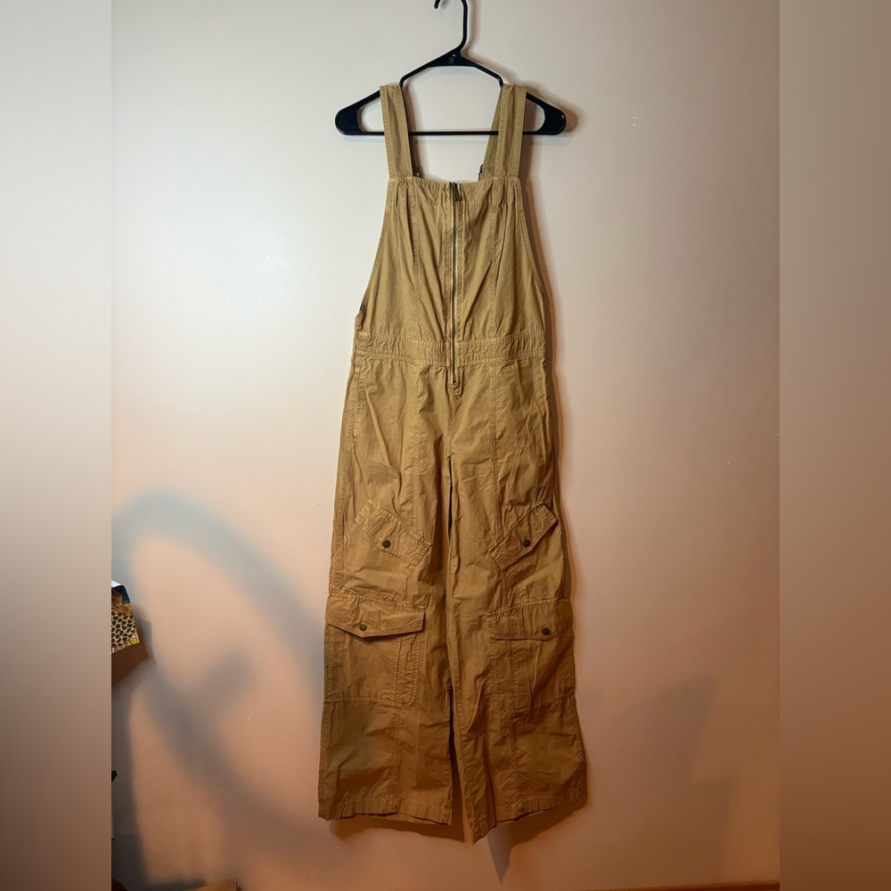 Urban Outfitters BDG Tan Wide Leg Cargo Overalls NWT